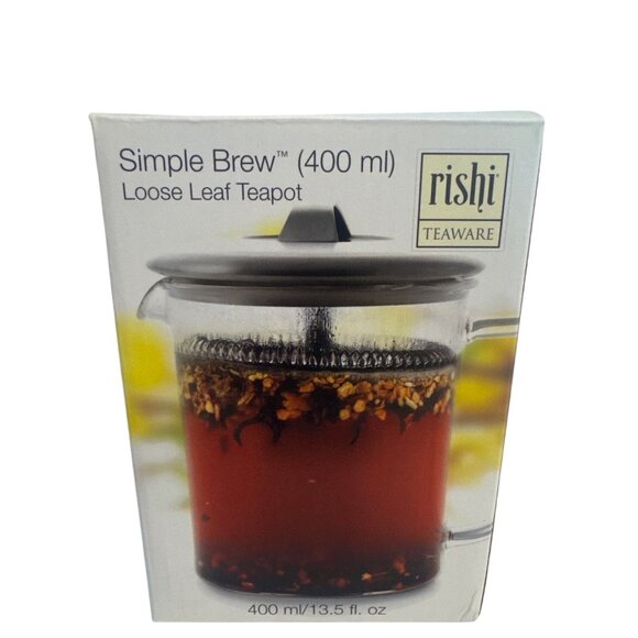 Rishi Teaware Simple Brew Loose Leaf Teapot 400 ML Glass NEW in Box MSRP $30 - Picture 1 of 7